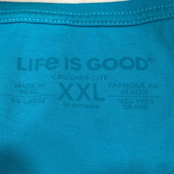 Life Is Good "Drinks Well With Others" Mermaid V-neck Tee - Picture 4 of 9